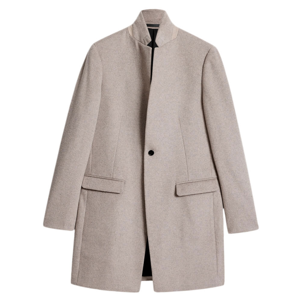 AllSaints Hargrove Slim Fit Wool Blend Coat